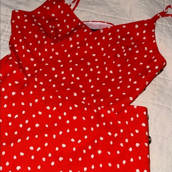 Lulus Red Polka Dot Two-Piece Skirt Set - Picture 2 of 4